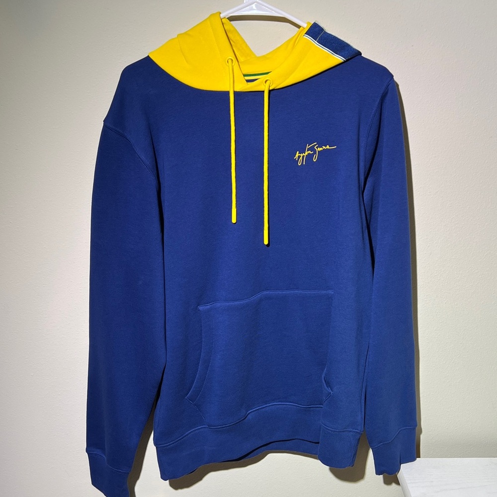 NWOT Ayrton Senna Blue and Yellow Hoodie Men’s Sz M